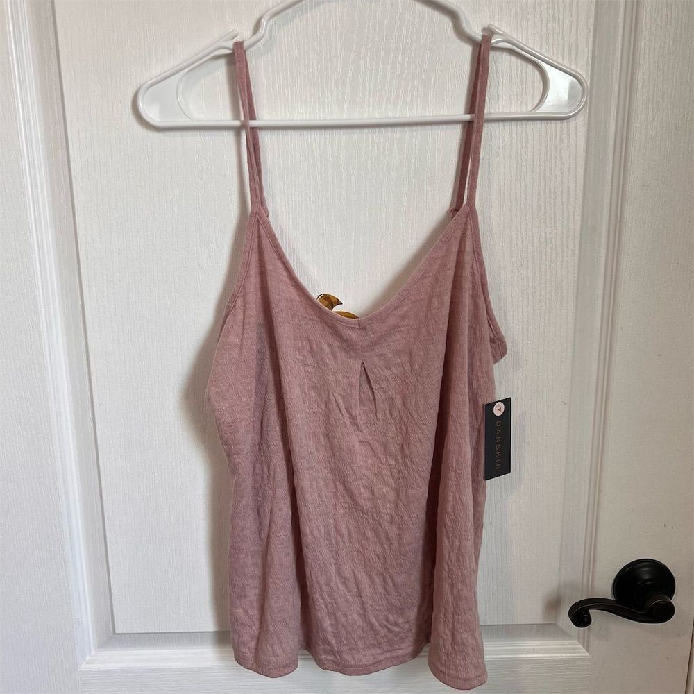 Danskin Womens Ashen Mauve Slub Knit Spaghetti Strap Camisole Top DS4907A Size M
